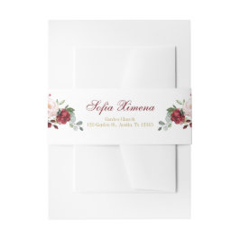 Rot und Rosa Flora Quinceñera Einladungsbanderole