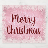 Rot und Rosa Frost Frohe Weihnachten Bierflaschenetikett (Einzelnes Label)