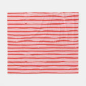 Rot und Rosa Grunge fett Stokes Linien Muster Fleecedecke (Vorderseite (Horizontal))