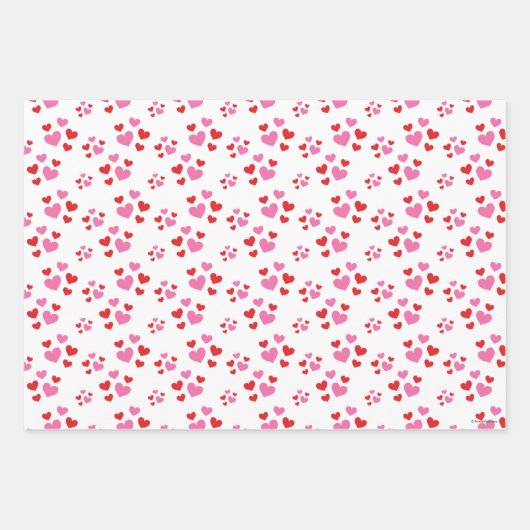 Rot- und rosa Herzmuster Geschenkpapier Set (Vorderseite 2)