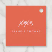 Rot und Rosa Hey Süsse XOXO Valentine Geschenketik Geschenkanhänger (Rückseite)