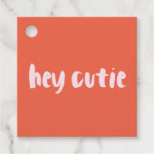 Rot und Rosa Hey Süsse XOXO Valentine Geschenketik Geschenkanhänger (Vorderseite)