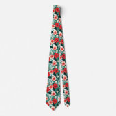 Rot und Rosa Hibiskus Blume Neck Tie Krawatte (Vorderseite)
