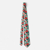 Rot und Rosa Hibiskus Blume Neck Tie Krawatte (Rückseite)