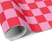 Rot und Rosa kariert Geschenkpapier (Rolleneckpunkt)