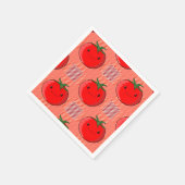 Rot und Rosa Kariertes Tomatenzartmuster Serviette (Ecke)