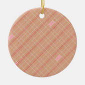 Rot und rosa Kariertes Weihnachtsgeschenk Foto Keramik Ornament (Vorne)