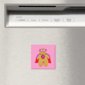 Rot und Rosa Lebkuchen Mann Superhelden Magnet (In Situ (Geschirrspüler))