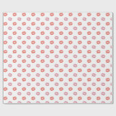 Rot und Rosa Lipstick Kisses Geschenkpapier (Flach)