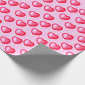 Rot und Rosa Lollipop Herzens Niedlicher Valentins Geschenkpapier (Ecke)