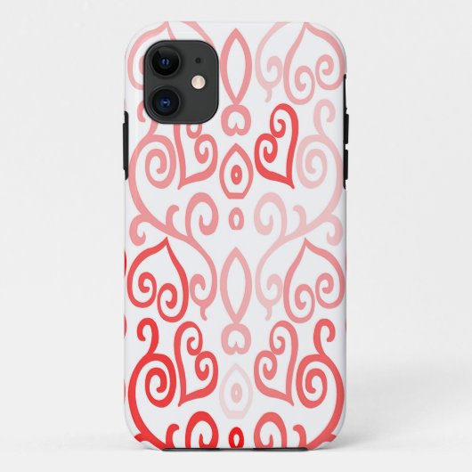Rot und Rosa Ombre Herzmuster Design Case-Mate iPhone Hülle (Rückseite)