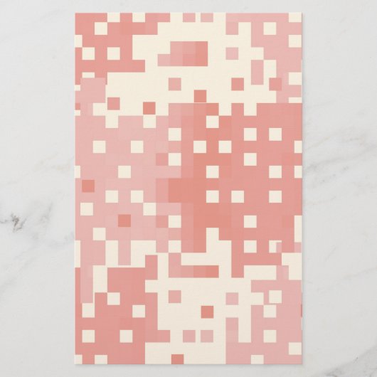 Rot- und rosa Pixel-Muster Briefpapier (Vorderseite)