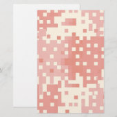 Rot- und rosa Pixel-Muster Briefpapier (Vorne/Hinten)