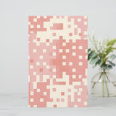Rot- und rosa Pixel-Muster Briefpapier (Stehend Vorderseite)