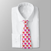 Rot und rosa Polka Dot Pattern Neck Tie Krawatte (Gebunden)