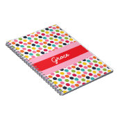 Rot und Rosa Polka Dot Personalisiertes Notizbuch Notizblock (Rechte Seite)