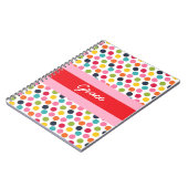 Rot und Rosa Polka Dot Personalisiertes Notizbuch Notizblock (Linke Seite)