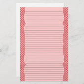 Rot und rosa Polka Dot Stationery - optionale Lini Briefpapier (Vorne/Hinten)