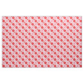 Rot und Rosa Raute Paw Print & Heart Pattern Stoff (Yard (91,4 cm))