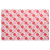 Rot und Rosa Raute Paw Print & Heart Pattern Stoff (Fat Quarter (45,7 x 55,9 cm))