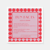 Rot und rosa Retro Fett Fantasy Facts Wedding Serviette (Vorderseite)