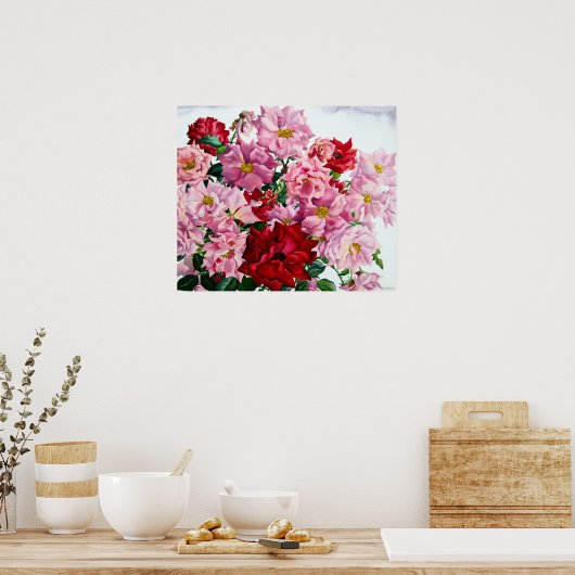Rot und Rosa Rosen 2008 Poster (Küche)
