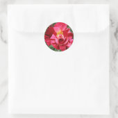 Rot und Rosa Runder Aufkleber (Tasche)
