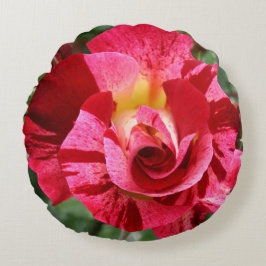 Rot und Rosa Rundes Kissen