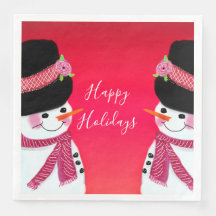 Rot und Rosa Schneemann