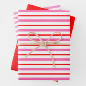 Rot und Rosa Streifen Geschenkpapier Set (Beispiel)