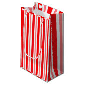 Rot und Rosa Streifen Kleine Geschenktüte (Vorderseite Schrägansicht)