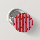 Rot und rosa Streifendesign mit Kirschen Button (Vorne & Hinten)