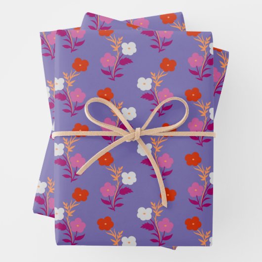 Rot und Rosa Subtile Lesbische Blume Geschenkpapier Set (Beispiel)
