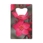 Rot und Rosa tropische Fidschi-Blume Geldkarten Flaschenöffner (Rückseite)
