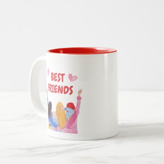 Rot und Rosa Wasserfarbe Tasse (Vorderseite Links)