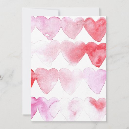 Rot und rosa Wasserfarben Einladung (Vorderseite)