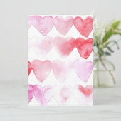 Rot und rosa Wasserfarben Einladung (Stehend Vorderseite)