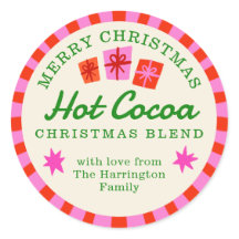 Rot und rosa Weihnachts-Weihnachtsaufkleber