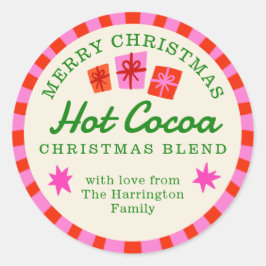 Rot und rosa Weihnachts-Weihnachtsaufkleber Runder Aufkleber