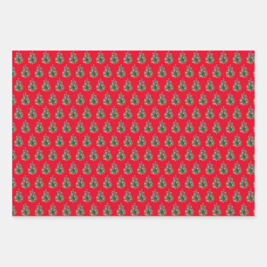 Rot und Rosa Weihnachtsmann Geschenkpapier Set (Vorderseite 3)