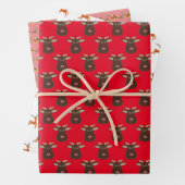 Rot und Rosa Weihnachtsmann Geschenkpapier Set (Beispiel)