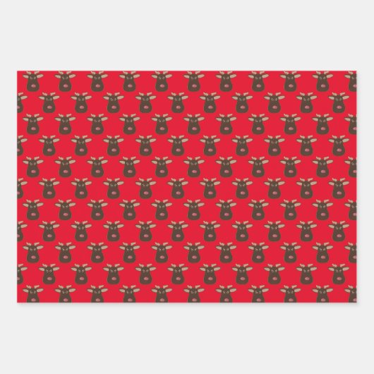 Rot und Rosa Weihnachtsmann Geschenkpapier Set (Vorderseite)