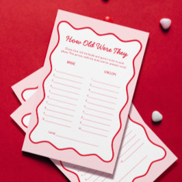 Rot und Rosa wie alt waren sie Brautparty-Spiel