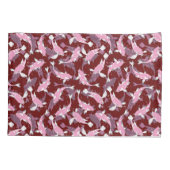 Rot und rosa Wiederholungsmotiv | Koi Fish Pattern Kissenbezug (Rückseite)