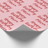 Rot und Rosa zum Geburtstag Geschenkpapier (Ecke)