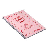 Rot und Rosa zum Geburtstag Notizblock (Rechte Seite)