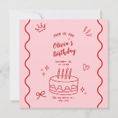 Rot und Rosa zum Geburtstag Save The Date (Vorderseite)