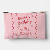 Rot und Rosa zum Geburtstag Zubehörtasche (Rückseite)