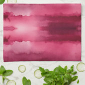 Rot und Rose abstrakt Geschirrtuch (Gefaltet)