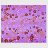 Rot und Rose küsse in lila 2 Packpapier (Flach)